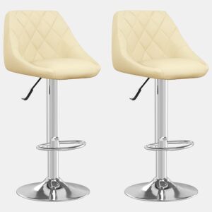 vidaXL Bancos de bar 2 pcs couro artificial cor creme