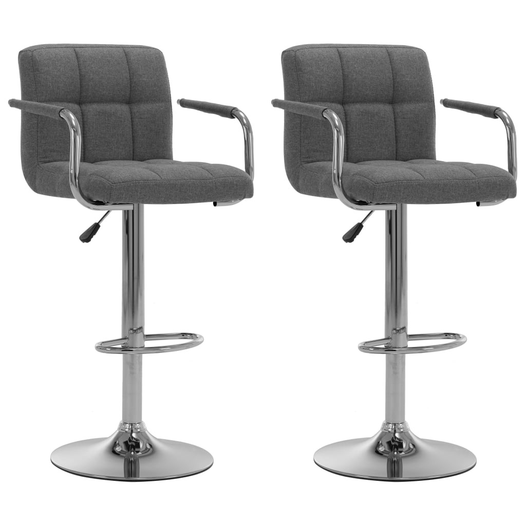 Vidaxl taburetes de barra de cocina 2 unidades tela gris claro