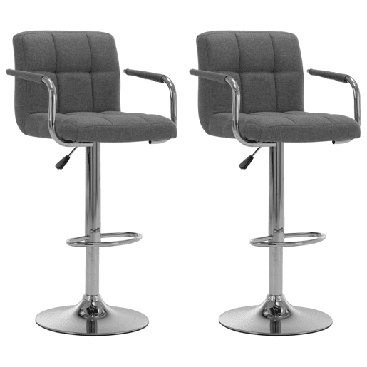 vidaXL Cadeiras de bar 2 pcs tecido cinzento-claro