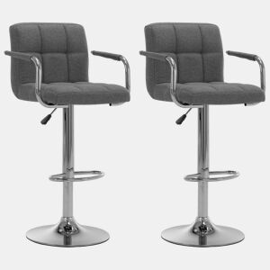 vidaXL Cadeiras de bar 2 pcs tecido cinzento-claro