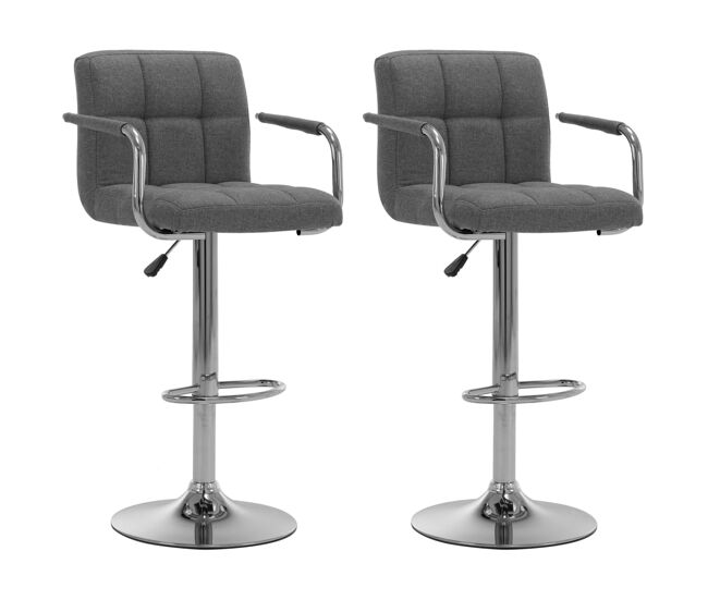 Vidaxl taburetes de barra de cocina 2 unidades tela gris claro