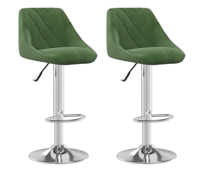 Vidaxl taburete de cocina 2 unidades de terciopelo verde oscuro