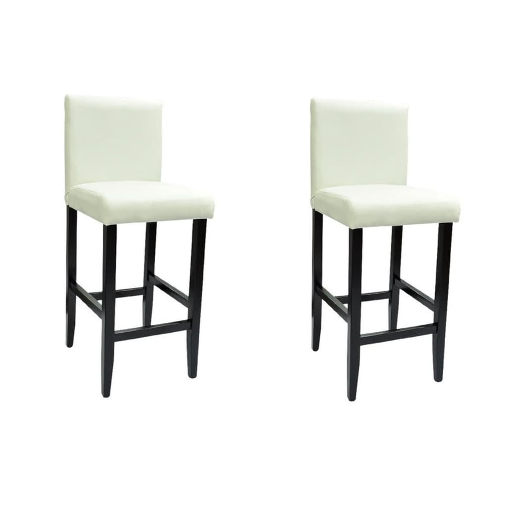 Vidaxl taburetes de cocina 2 unidades cuero sintético blanco