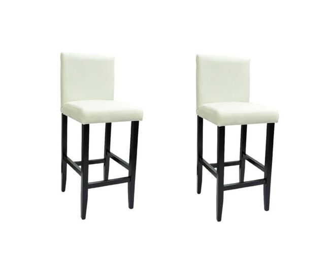 Vidaxl taburetes de cocina 2 unidades cuero sintético blanco