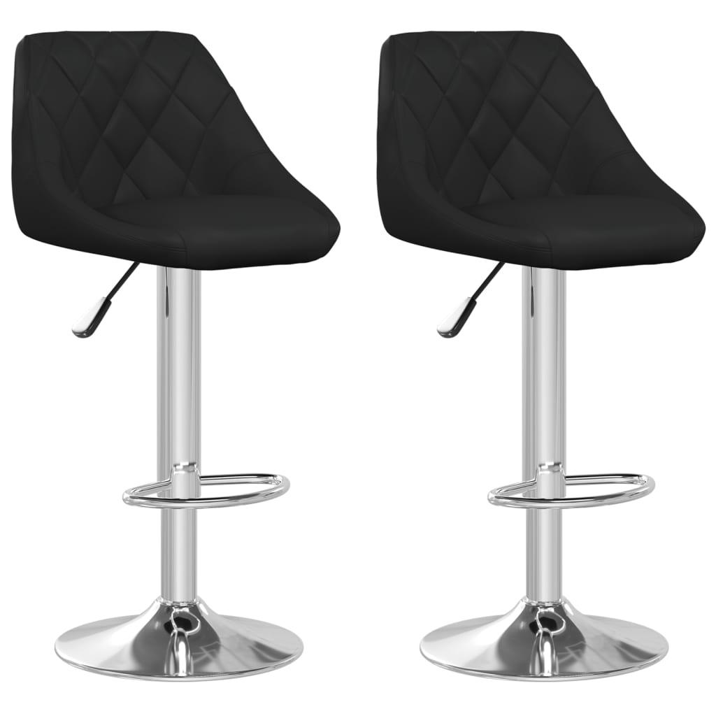 Vidaxl taburetes de cocina 2 unidades cuero sintético negro
