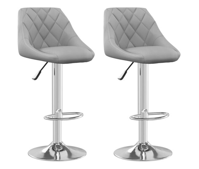 Vidaxl taburete de cocina 2 unidades de terciopelo gris claro