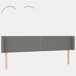 vidaXL Cabeceira cama c luzes LED tecido 203x16x7888cm cinza-escuro