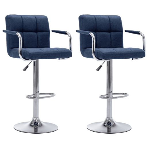 vidaXL Cadeiras de bar 2 pcs tecido azul