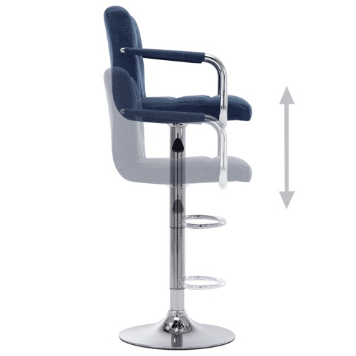 vidaXL Cadeiras de bar 2 pcs tecido azul