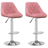 vidaXL Bancos de bar 2 pcs veludo rosa