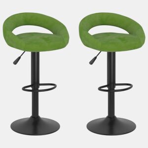 vidaXL Bancos de bar 2 pcs veludo verde-claro