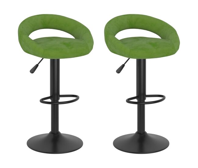 Vidaxl taburetes de cocina 2 uds terciopelo verde claro