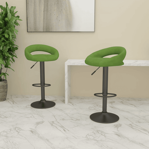 vidaXL Bancos de bar 2 pcs veludo verde-claro vidaXL Bancos de bar 2 pcs veludo verde-claro