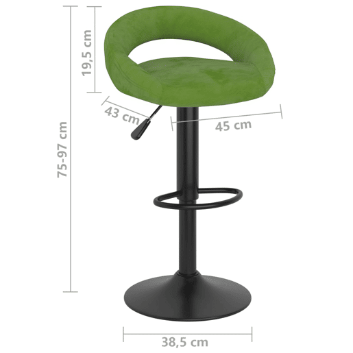 vidaXL Bancos de bar 2 pcs veludo verde-claro vidaXL Bancos de bar 2 pcs veludo verde-claro