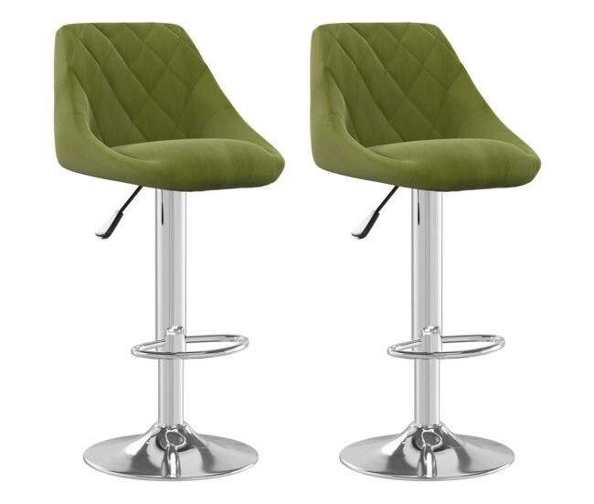 Vidaxl taburete de cocina 2 unidades de terciopelo verde claro
