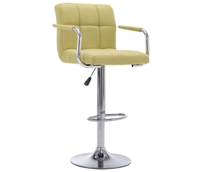 Vidaxl taburete de barra de cocina tela verde