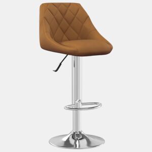 vidaXL Banco de bar veludo castanho