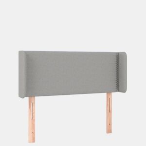 vidaXL Cabeceira cama c luzes LED tecido 103x16x7888 cm cinza-claro