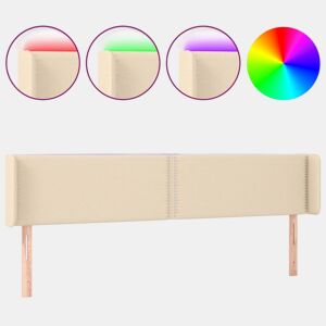 vidaXL Cabeceira de cama c luzes LED tecido 183x16x7888 cm cor creme