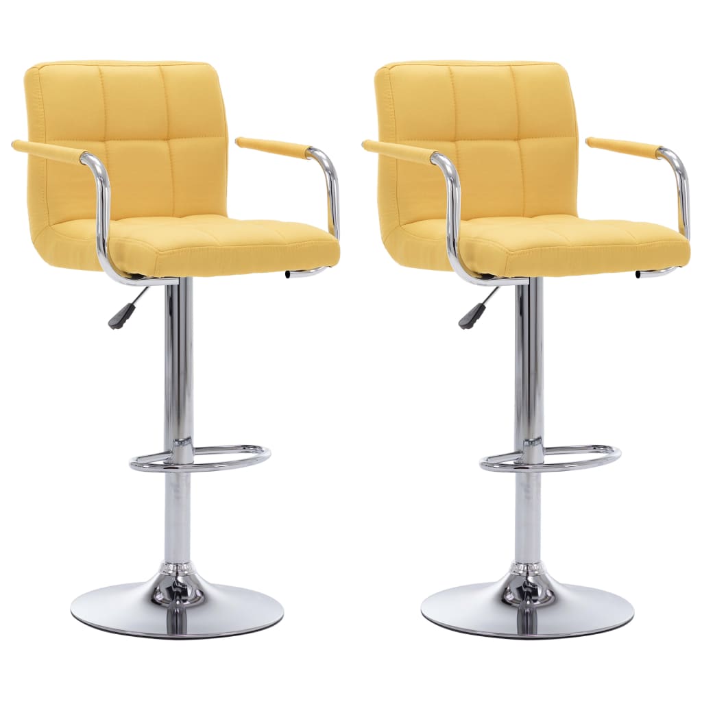 Vidaxl taburetes de cocina 2 unidades tela amarillo