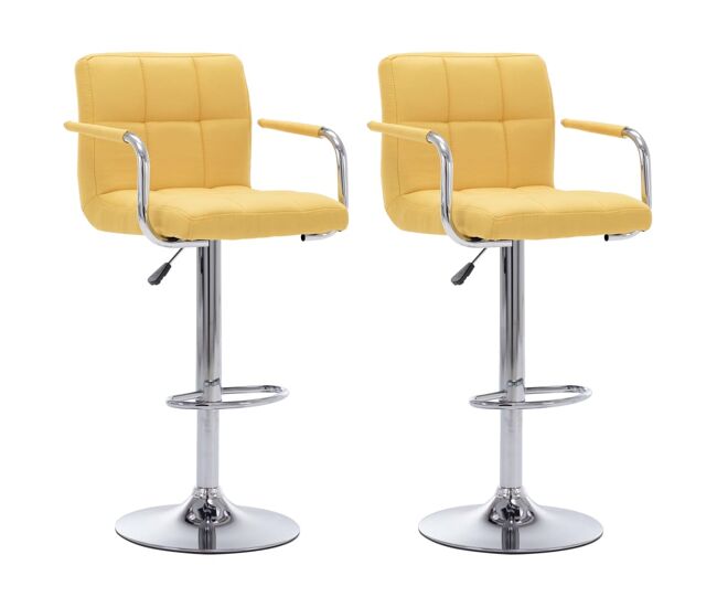 Vidaxl taburetes de cocina 2 unidades tela amarillo