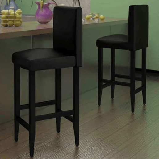 vidaXL Bancos de bar 2 pcs couro artificial preto