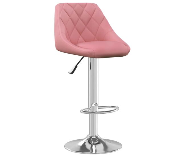 Vidaxl taburete de cocina de terciopelo rosa