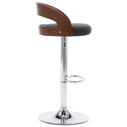 vidaXL Bancos de bar 2 pcs tecido cinzento-escuro e madeira curvada