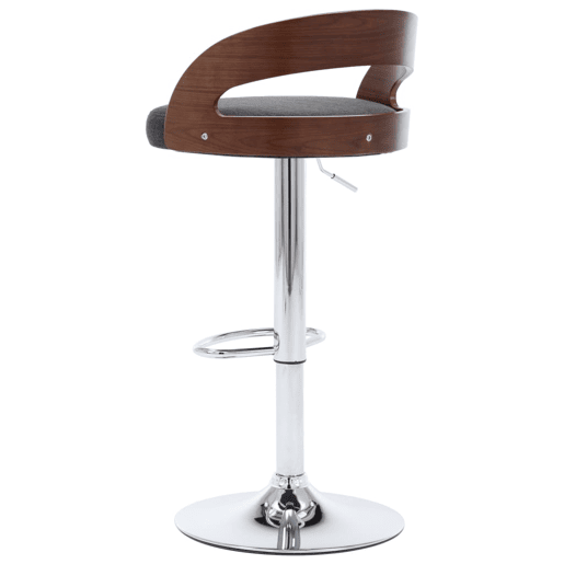 vidaXL Bancos de bar 2 pcs tecido cinzento-escuro e madeira curvada