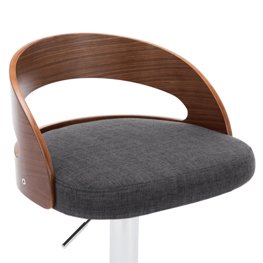 vidaXL Bancos de bar 2 pcs tecido cinzento-escuro e madeira curvada