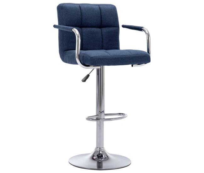 Vidaxl taburete de barra de cocina de tela azul