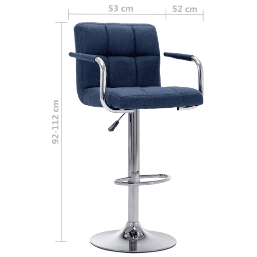 vidaXL Cadeira de bar tecido azul vidaXL Cadeira de bar tecido azul