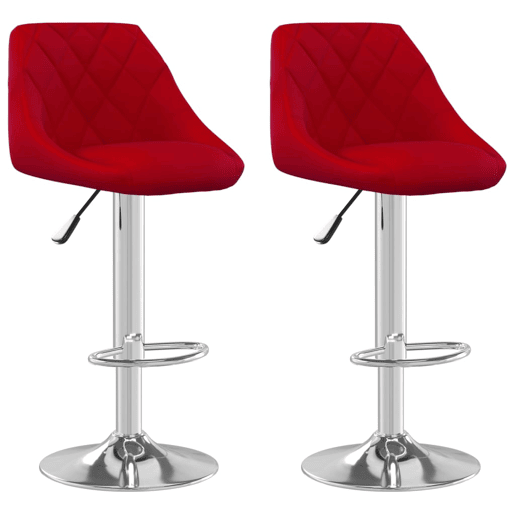 vidaXL Bancos de bar 2 pcs veludo vermelho tinto