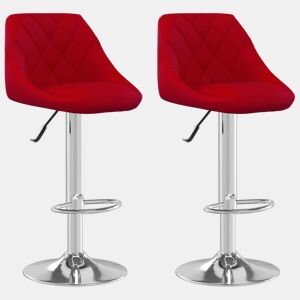 vidaXL Bancos de bar 2 pcs veludo vermelho tinto