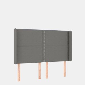 vidaXL Cabeceira de cama c LED tecido 147x16x118128 cm cinza-escuro