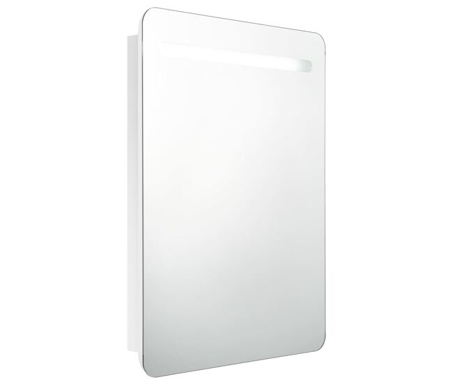Vidaxl armario de baño con espejo led blanco brillante 60x11x80 cm