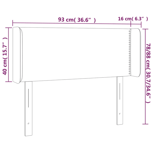 vidaXL Cabeceira cama c luzes LED tecido 93x16x7888cm cinza-escuro vidaXL Cabeceira cama c luzes LED tecido 93x16x7888cm cinza-escuro