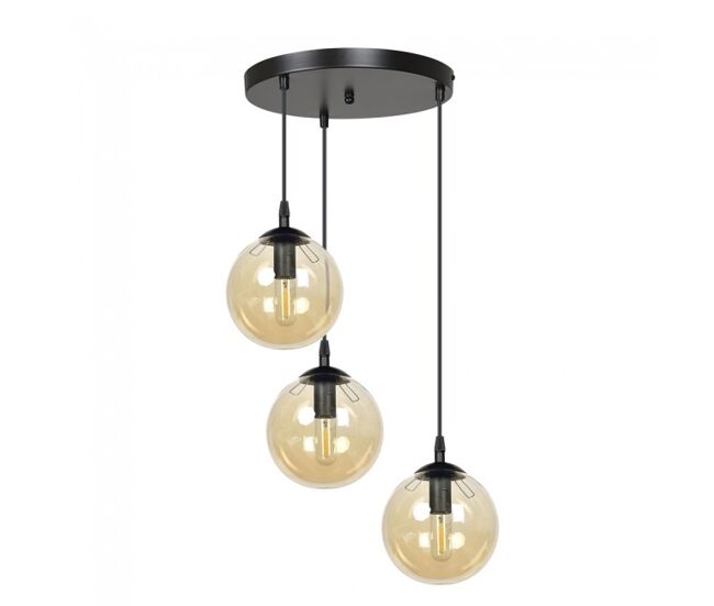Lámpara colgante sagan ámbar 3 luces marca wonderlamp
