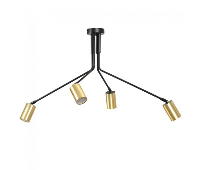 Plafón de techo norber negro 4 luces marca wonderlamp