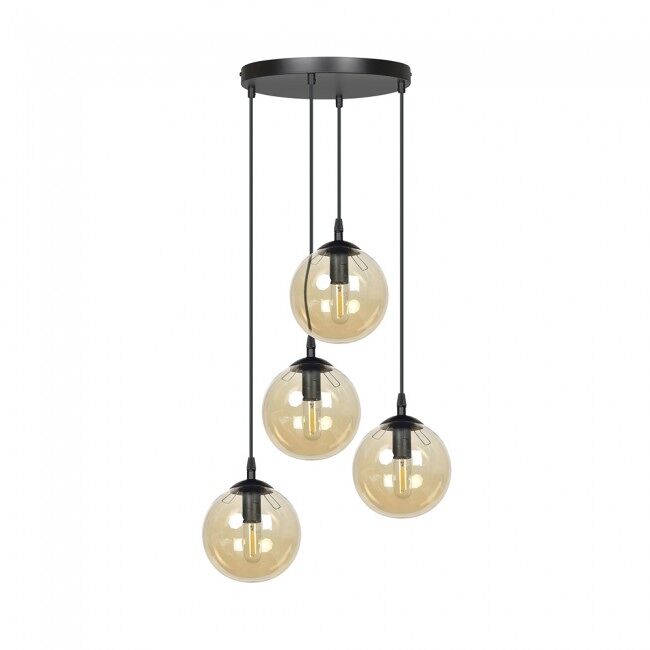 Lámpara colgante Sagan (4 luces) Cristal - Metal Moderno