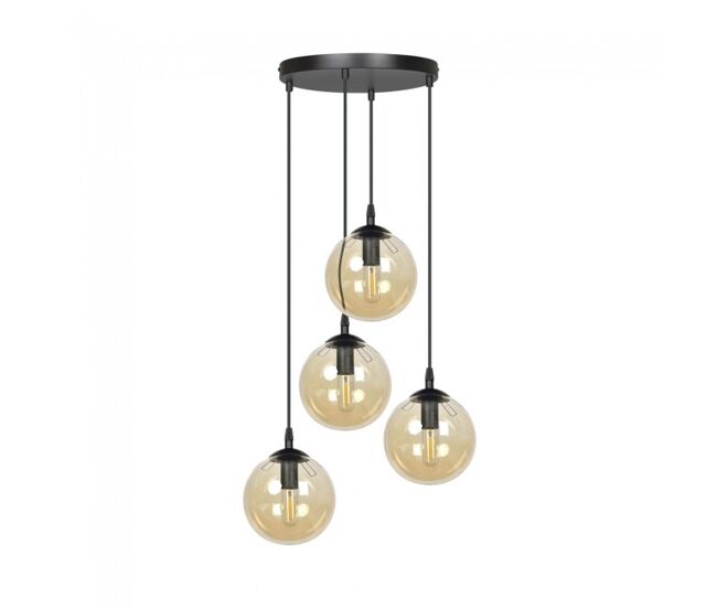 Lámpara colgante sagan ámbar 4 luces marca wonderlamp