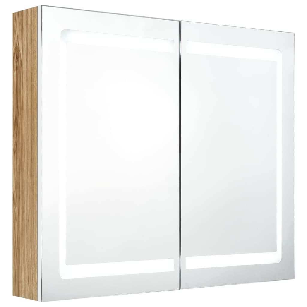 Armario De Baño 80 Natural/ Blanco