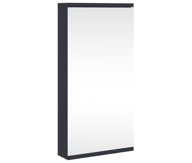 Vidaxl mueble de baño de esquina con espejo gris 30x24x60 cm