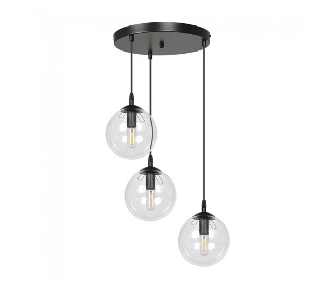 Lámpara colgante sagan transparente 3 luces marca wonderlamp