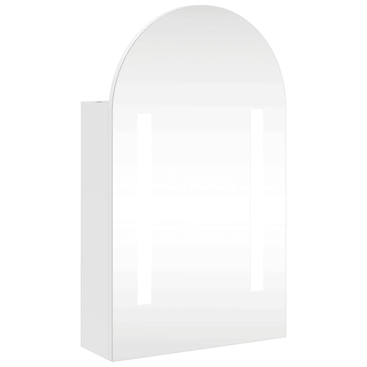 vidaXL Armário espelhado arqueado p casa de banho c luz LED branco vidaXL Armário espelhado arqueado p casa de banho c luz LED branco