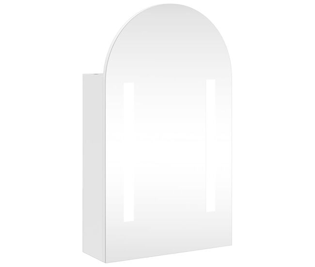 Vidaxl mueble de baño con espejo arqueado y luz led blanco 42x13x70 cm