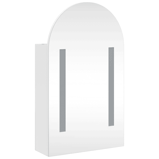 vidaXL Armário espelhado arqueado p casa de banho c luz LED branco vidaXL Armário espelhado arqueado p casa de banho c luz LED branco