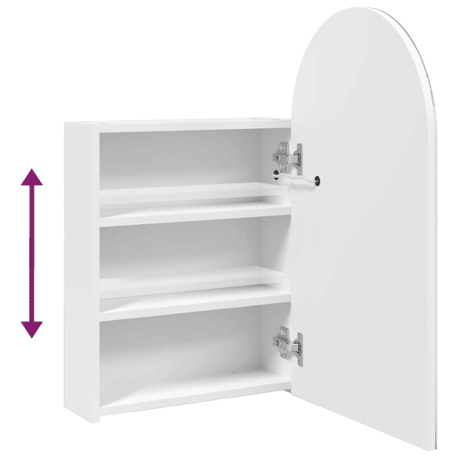 vidaXL Armário espelhado arqueado p casa de banho c luz LED branco vidaXL Armário espelhado arqueado p casa de banho c luz LED branco