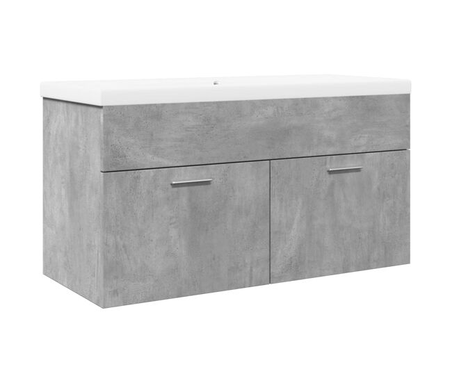 Vidaxl mueble de baño con lavabo integrado gris hormigón