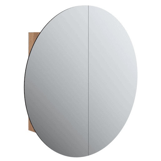 vidaXL Armário WC espelho redondo luz LED 54x54x17,5 cm cor carvalho